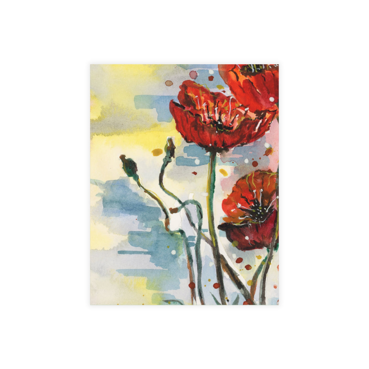 Poppy Love Watercolor Postcard