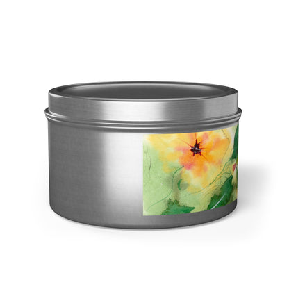 Sunset Flowers Watercolor Art Candles