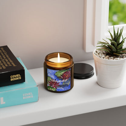 Lotus Mahal Soy Candle in Amber Jar