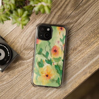 MagSafe® Sunset Flowers Clear Impact Cases (iPhone 16 & others)