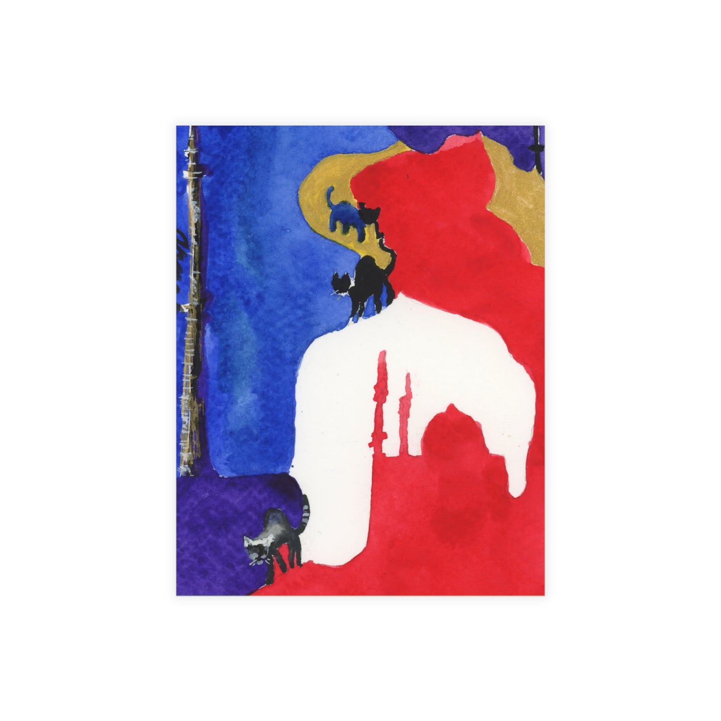Istanbul Twilight Watercolor Postcard