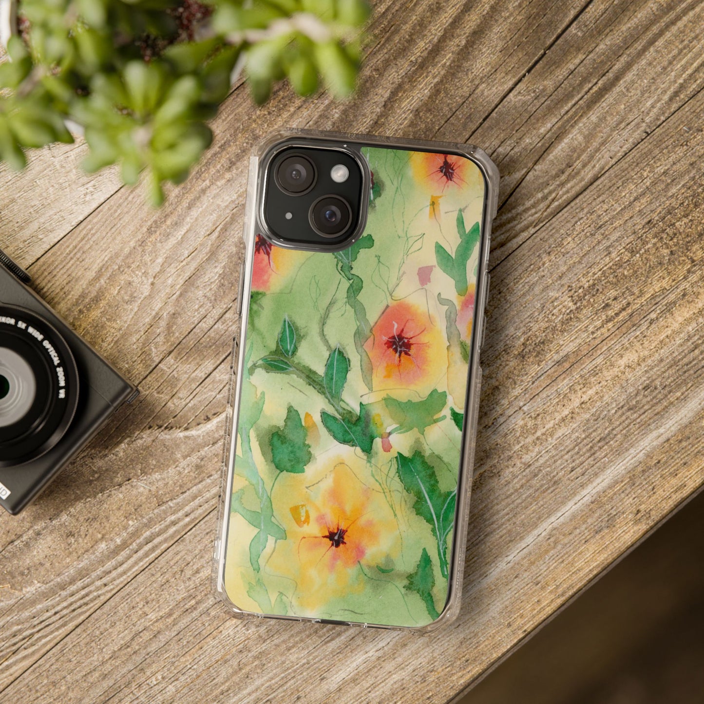 MagSafe® Sunset Flowers Clear Impact Cases (iPhone 16 & others)