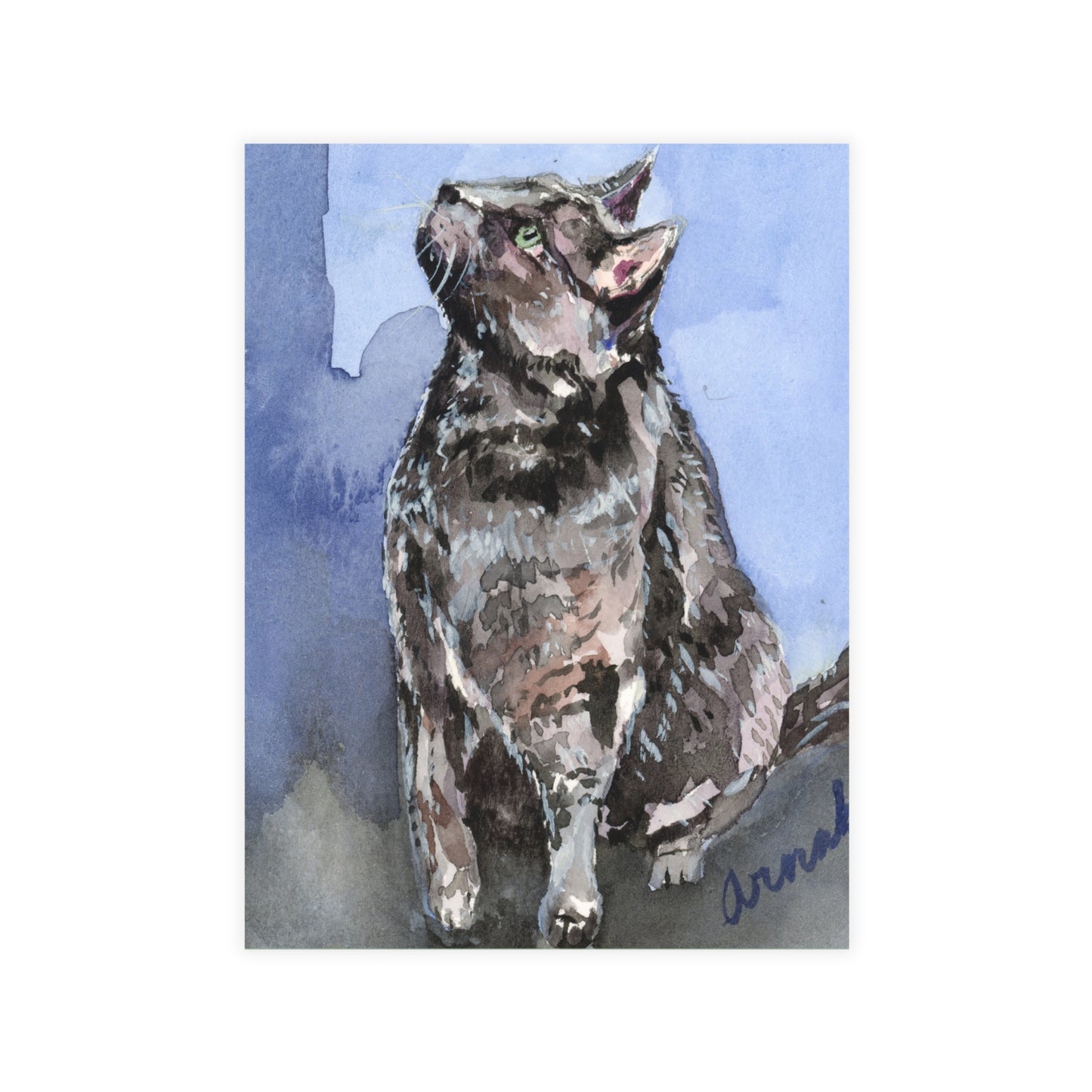 My Purry Friends Watercolor Print Postcard