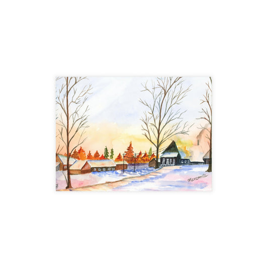 Silent Night Watercolor Postcards