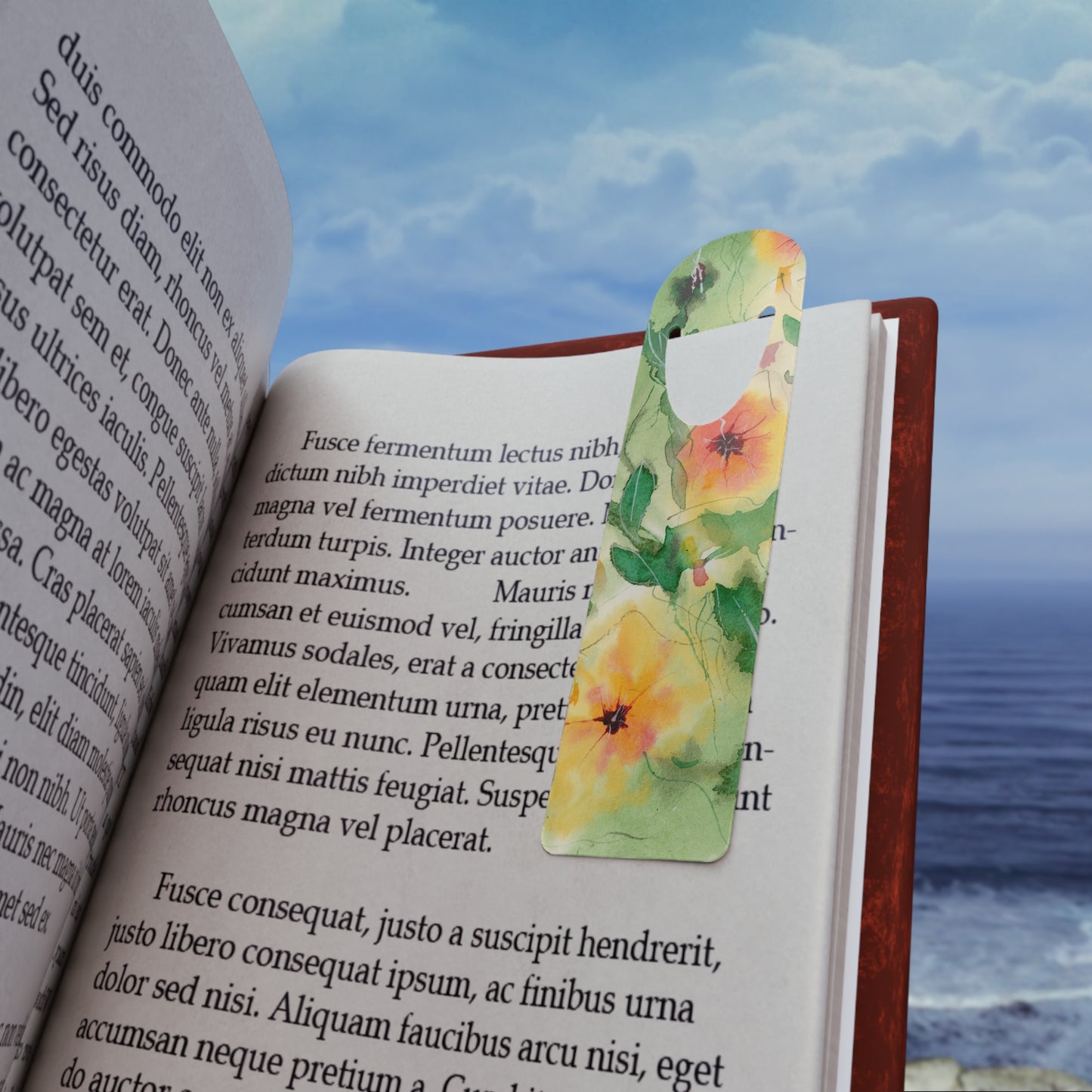 Sunset Flowers Aluminum Bookmark