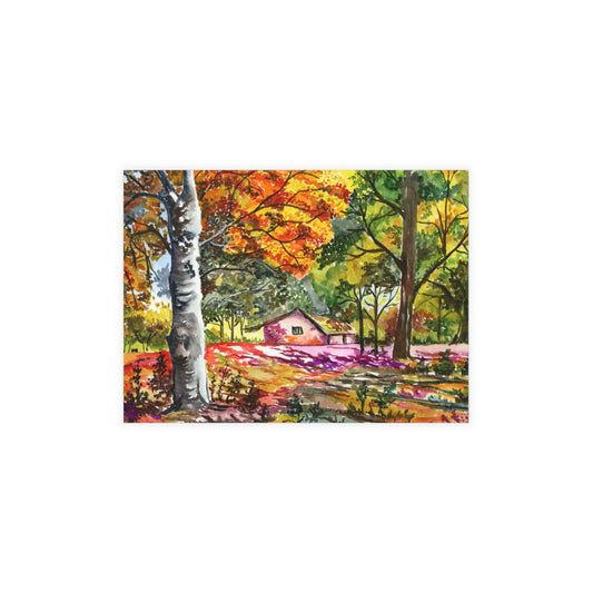 Rustic Autumn Reverie Watercolor Print Postcard