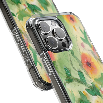 MagSafe® Sunset Flowers Clear Impact Cases (iPhone 16 & others)