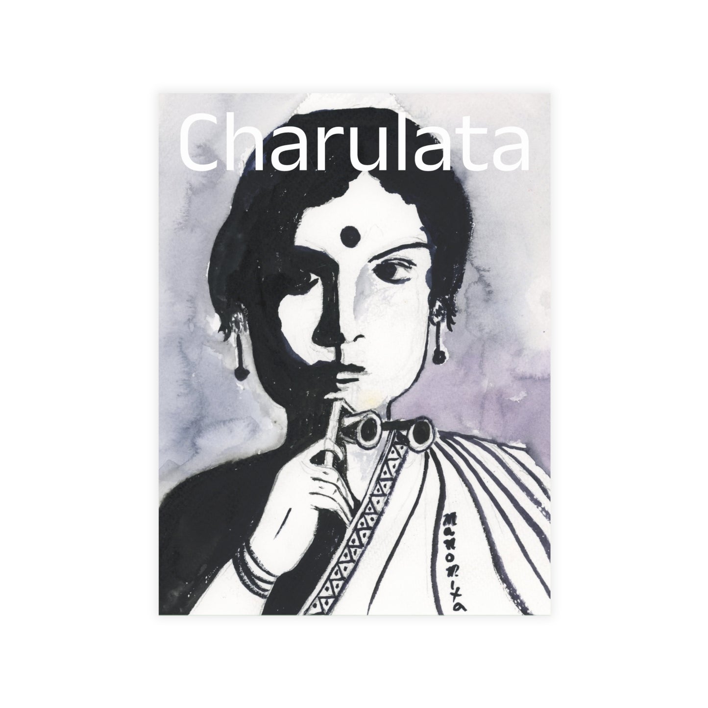 Charulata: The Broken Nest Watercolor Print Postcard