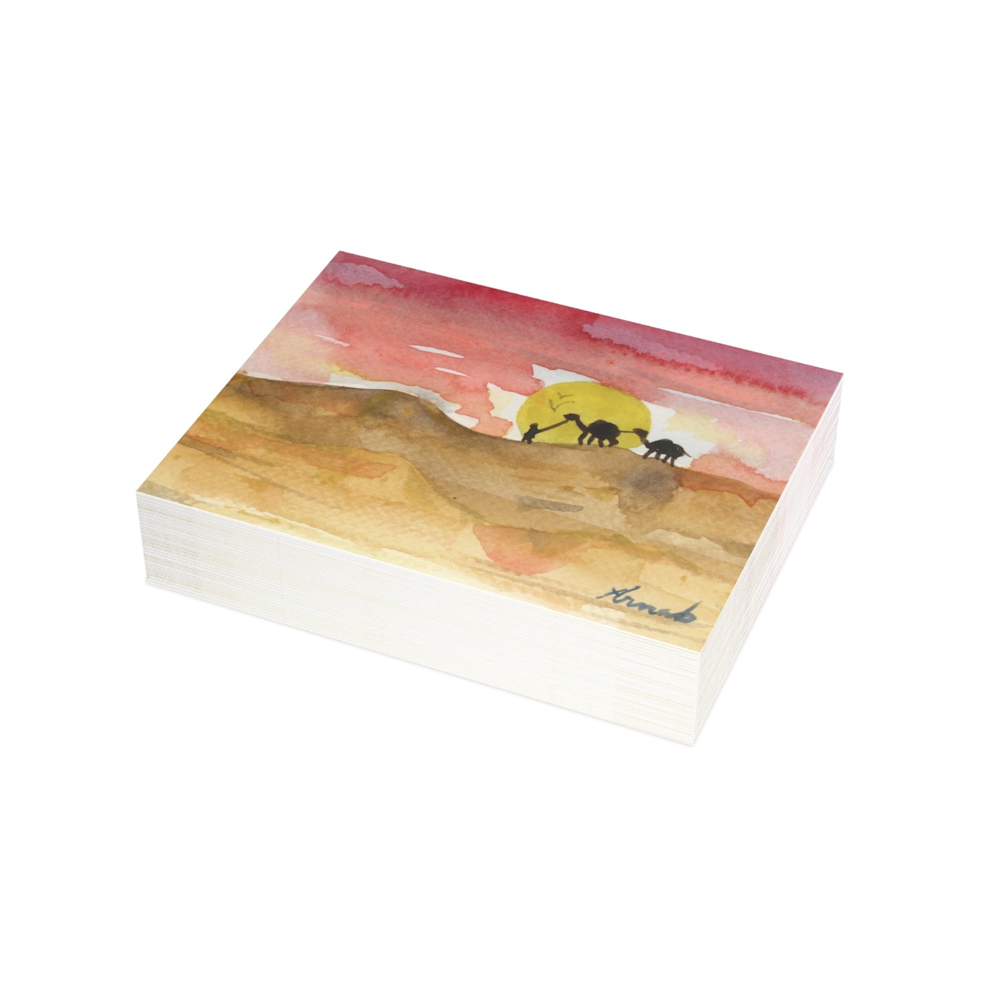 Saharan Sunset Watercolor Print Postcard