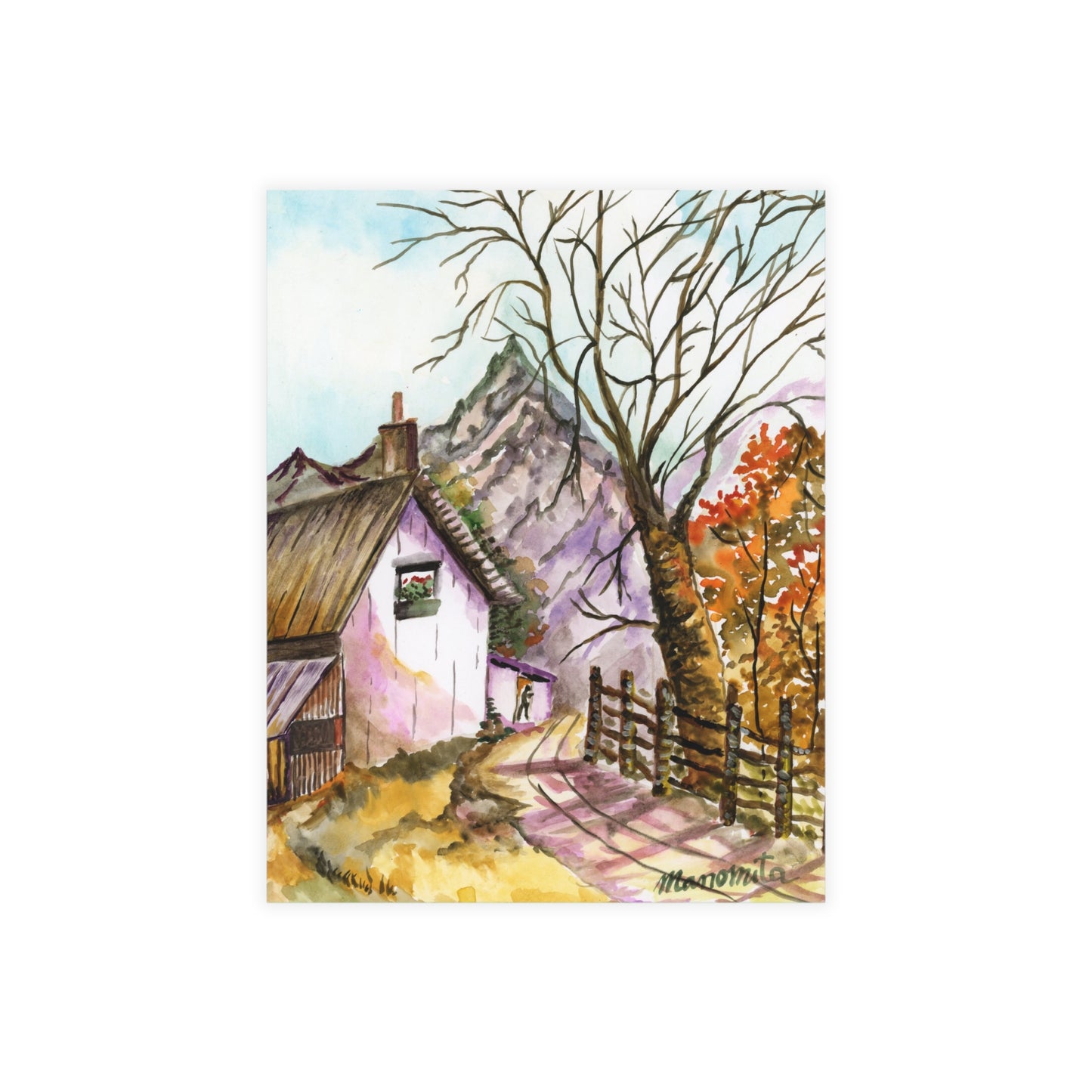 Leaf Peepin' Watercolor Print Postcard