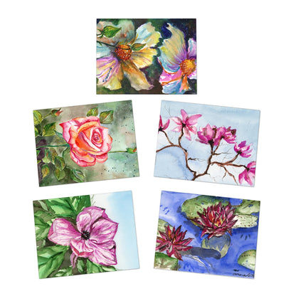 5 Watercolor Any Occassion Greeting Cards (5-Design Pack)