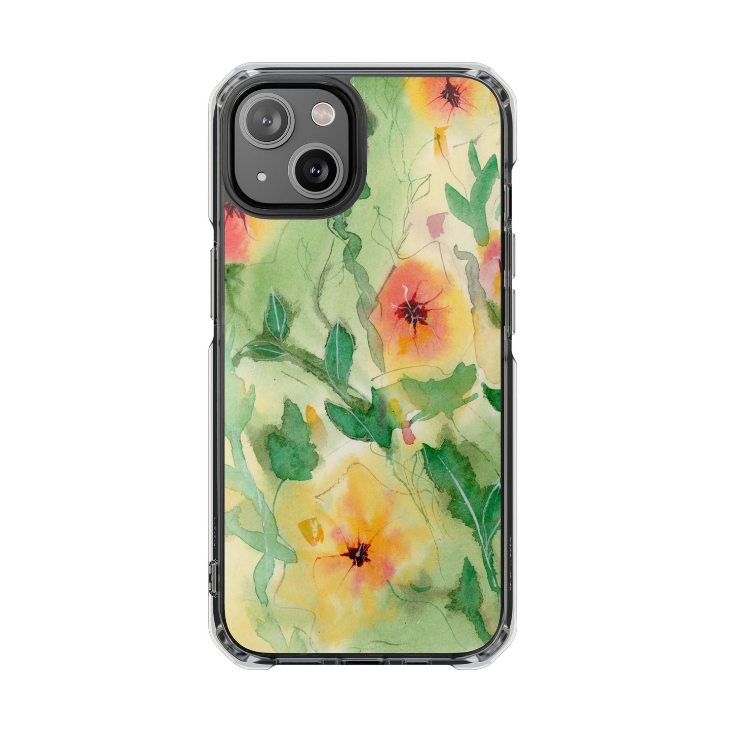 MagSafe® Sunset Flowers Clear Impact Cases (iPhone 16 & others)