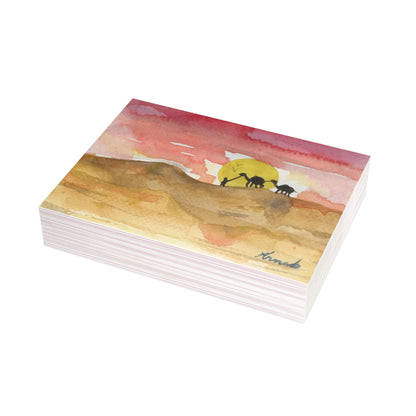 Saharan Sunset Watercolor Print Postcard