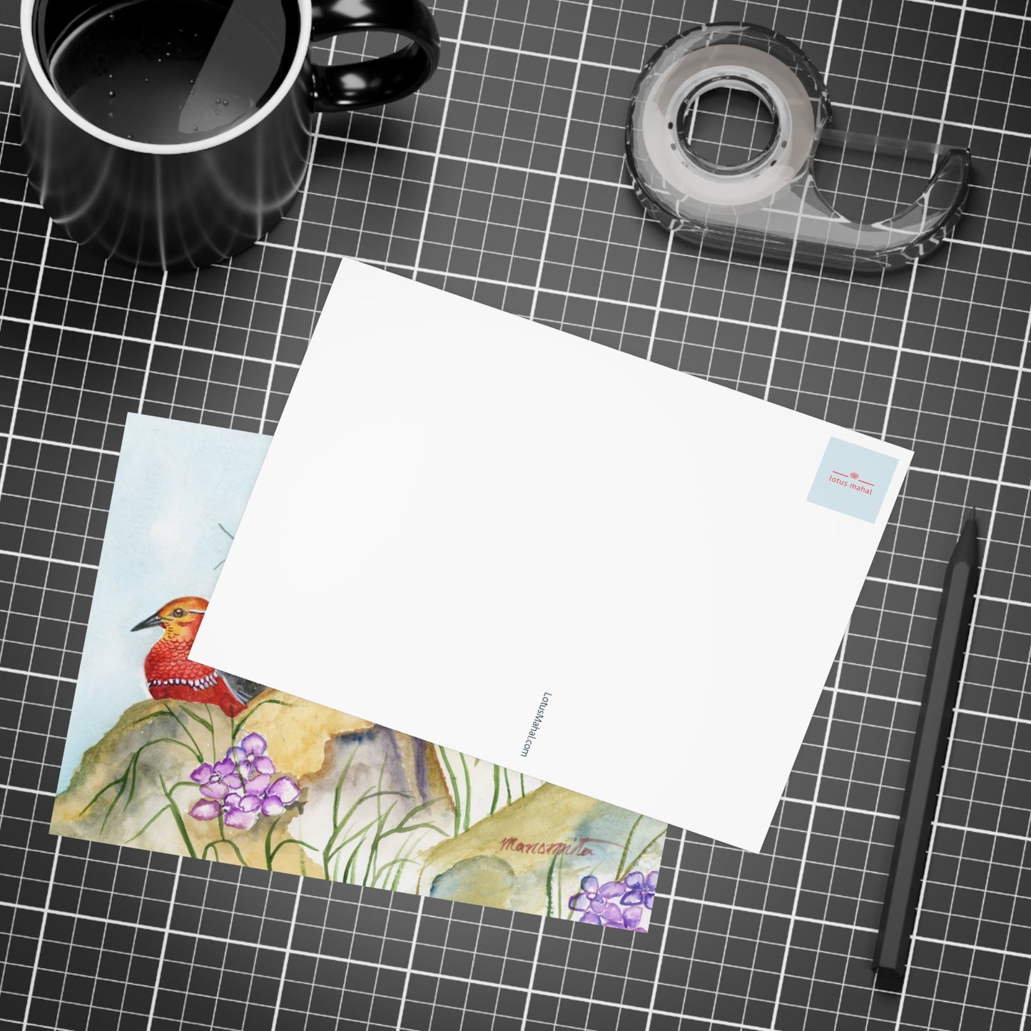 Two Tiny Tweets Watercolor Print Postcard