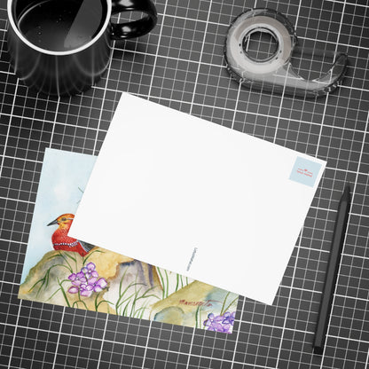 Two Tiny Tweets Watercolor Print Postcard