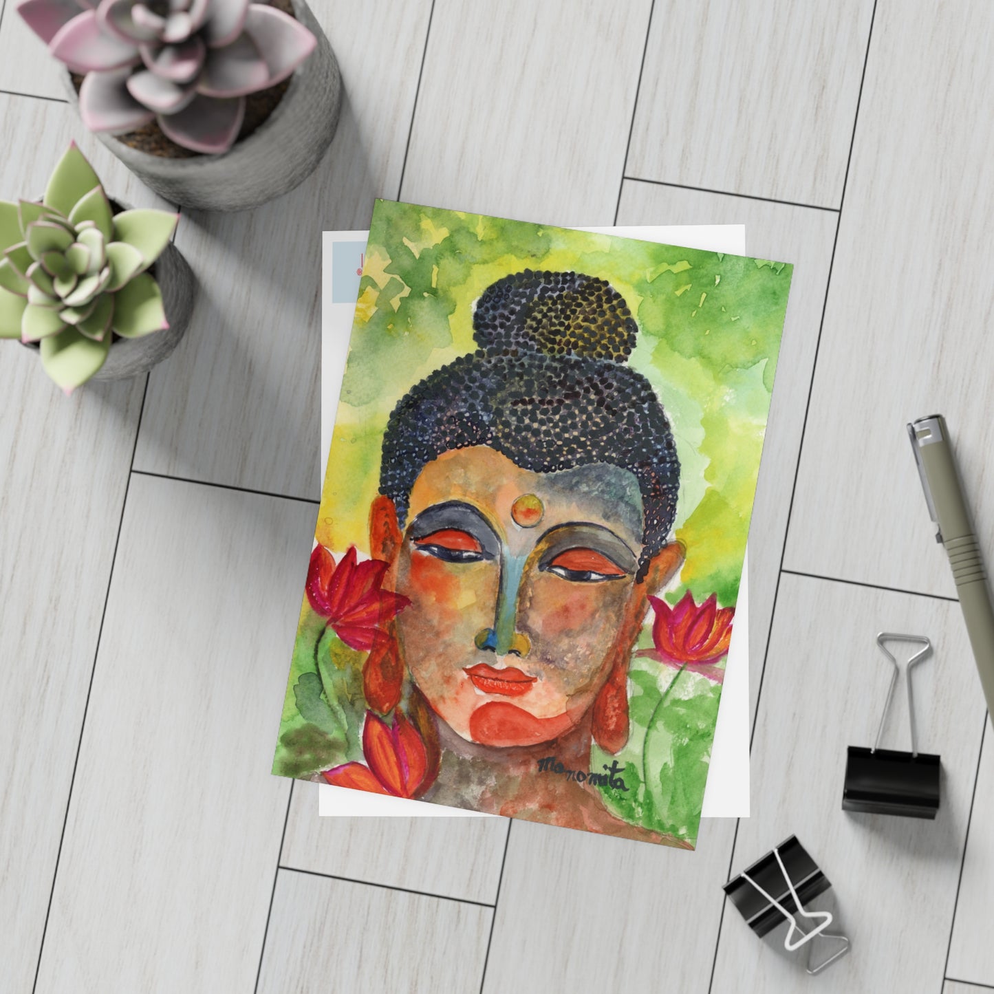 Enlightened Essence Watercolor Print Postcard