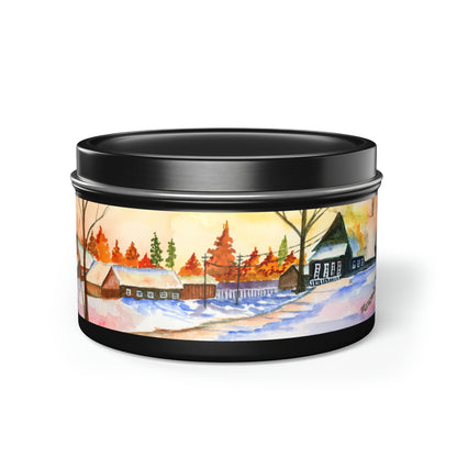 Winter Night Handmade Art Candles