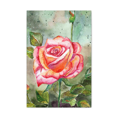 Watercolor Rose Canvas Gallery Wraps