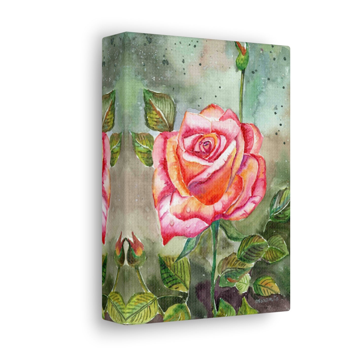 Watercolor Rose Canvas Gallery Wraps