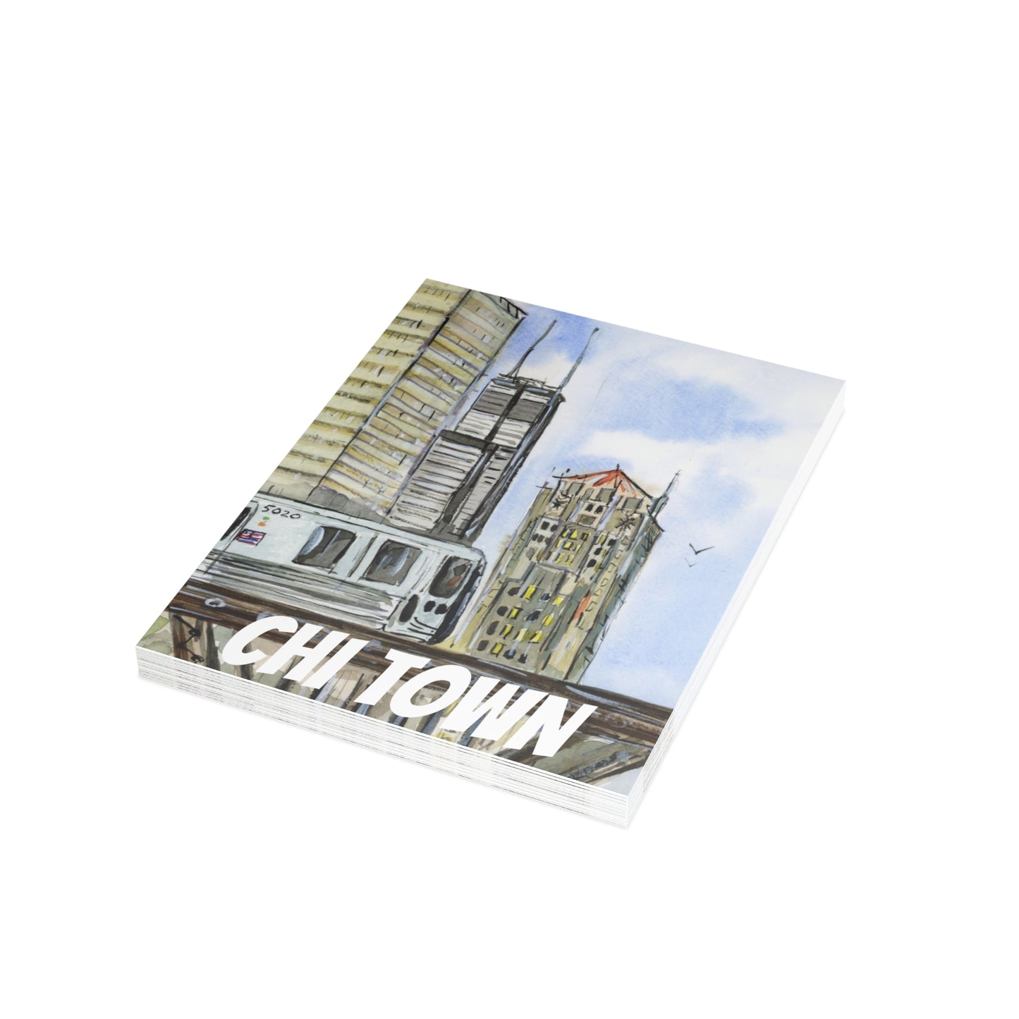 Chi Town Charm Watercolor Print Postcard