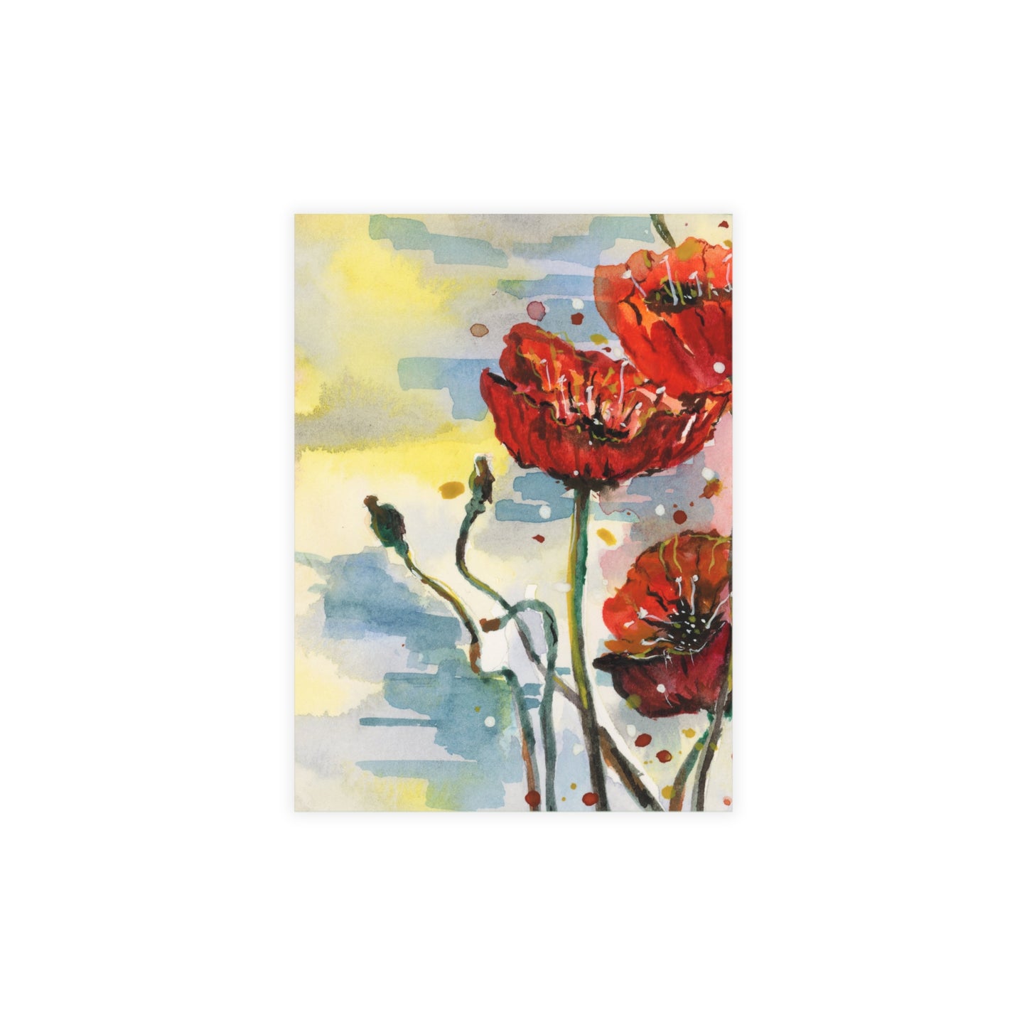 Poppy Love Watercolor Postcard