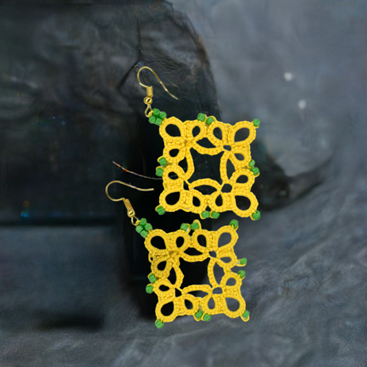 Marigold Handmade Earrings with Beads