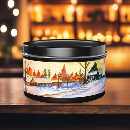 Winter Night Handmade Art Candles