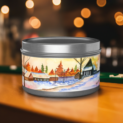 Winter Night Handmade Art Candles