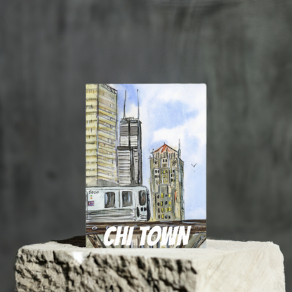 Chi Town Charm Watercolor Print Postcard