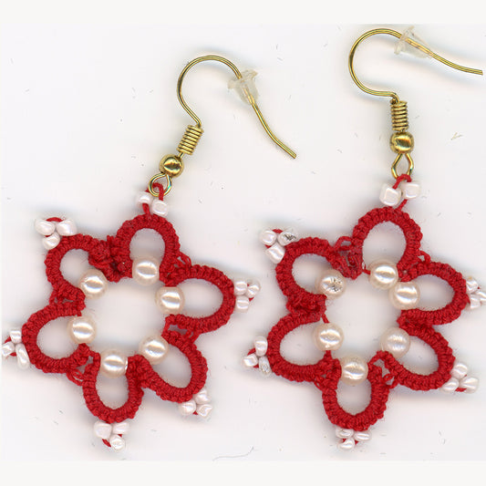 Rose Handmade Earrings with Beads